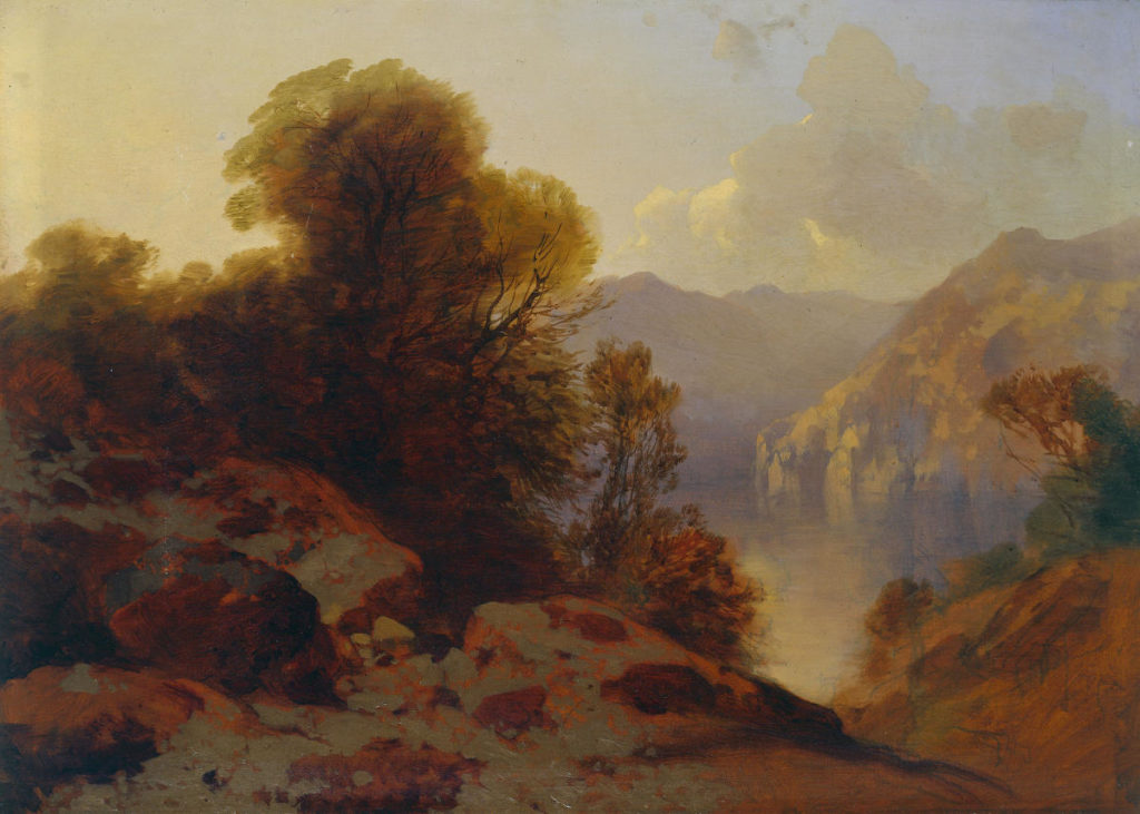 Alexandre Calame, "Il Lago dei Quattro Cantoni", 1852-1858, olio su tela, 50 x 70 cm