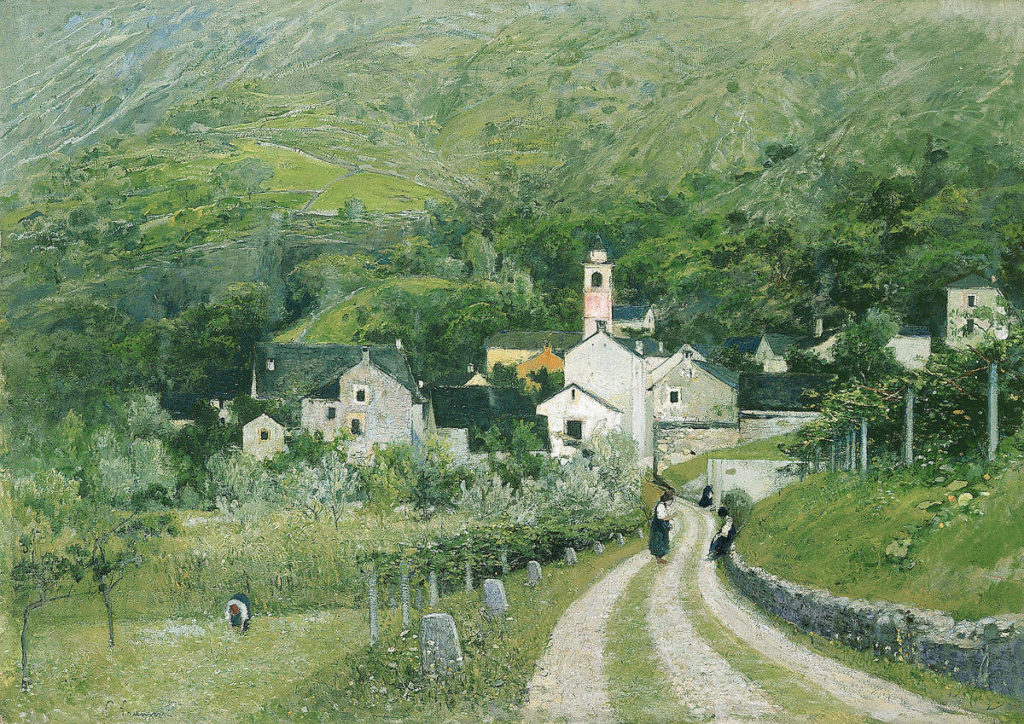 Filippo Franzoni, "Sera a Lodano", 1885-1890, olio su tela, 85.5 x 120.5 cm