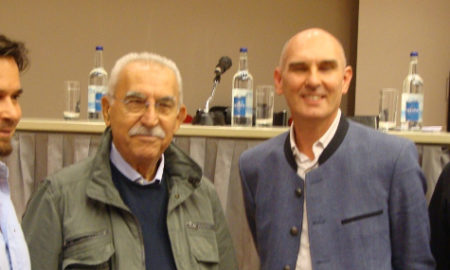 Giulietto Chiesa con il team di Fratria, capitanato da Aldo Alfonso Ferrini