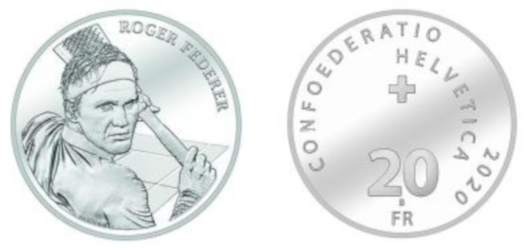 Moneta commemorativa dedicata a Roger Federer