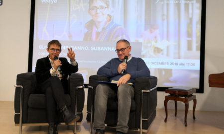 Susanna Tamaro durante l'incontro per il suo 62esimo compleanno