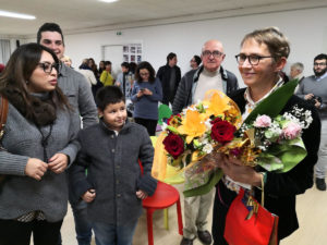 Susanna Tamaro durante l'incontro per il suo 62esimo compleanno.