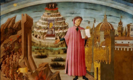 Dante e il suo poema, affresco di Domenico di Michelino nella Cattedrale di Santa Maria del Fiore, Firenze (1465)