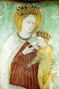 Morbio Inferiore - Particolare dell'affresco della Madonna con bambino nella chiesa di Santa Maria dei Miracoli