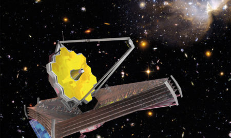 Rappresentazione artistica del telescopio spaziale James Webb