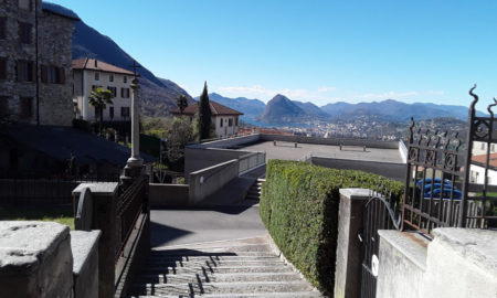 Panorama dalla terrazza del posteggio a Sonvico