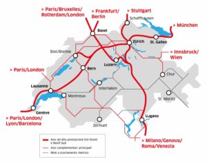 Le ferrovie di domani, con la Croce federale della mobilità (Fonte: www.swissrailvolution.ch)