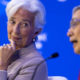 La presidente della BCE, Christine Lagarde, con il vicepremier cinese Liu He durante il WEF a Davos