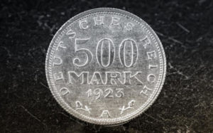 Moneta di alluminio da 500 marchi del 1923