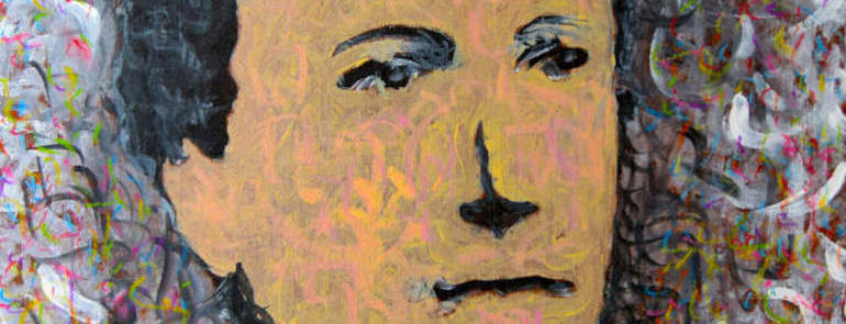 “LA QUESTIONE ROSMINIANA”, acrilico su tavola, 52,5 x 48 cm