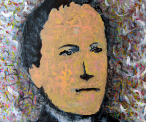 “LA QUESTIONE ROSMINIANA”, acrilico su tavola, 52,5 x 48 cm