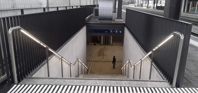 Sottopasso Stazione FFS di Lugano - L'imbocco dal Binario 4