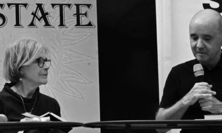 Anna Ruchat con Stefano Vassere a Poestate 2026 (Foto: Gionata Zanetta)
