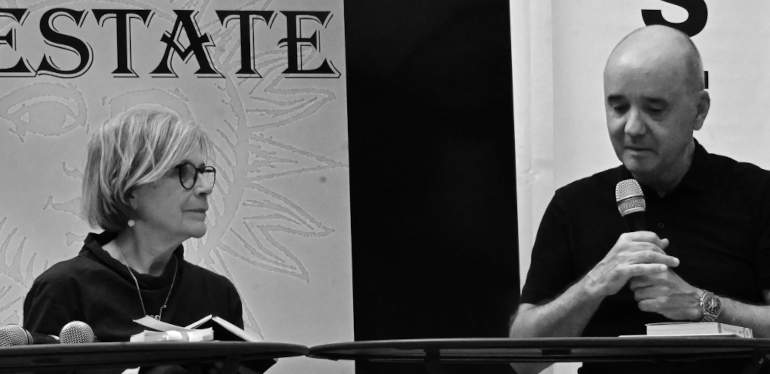 Anna Ruchat con Stefano Vassere a Poestate 2026 (Foto: Gionata Zanetta)