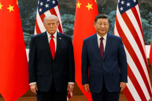 Il presidente USA Donald Trump ricevuto a Pechino dal presidente cinese Xi Jinping il 14 maggio scorso