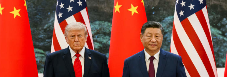Il presidente USA Donald Trump ricevuto a Pechino dal presidente cinese Xi Jinping il 14 maggio scorso